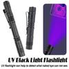 2PCS UV Flashlight 365nm Ultraviolet Torch With Pen Clip Portable Use AAA Batteries Light Pet Urine Scorpion Detector UV Lamp