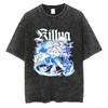 Streetwear Hunter X Hunter Killua Zoldyck Anime Washed T Shirt Summer Vintage Men's Women Cotton Casual Tee Top