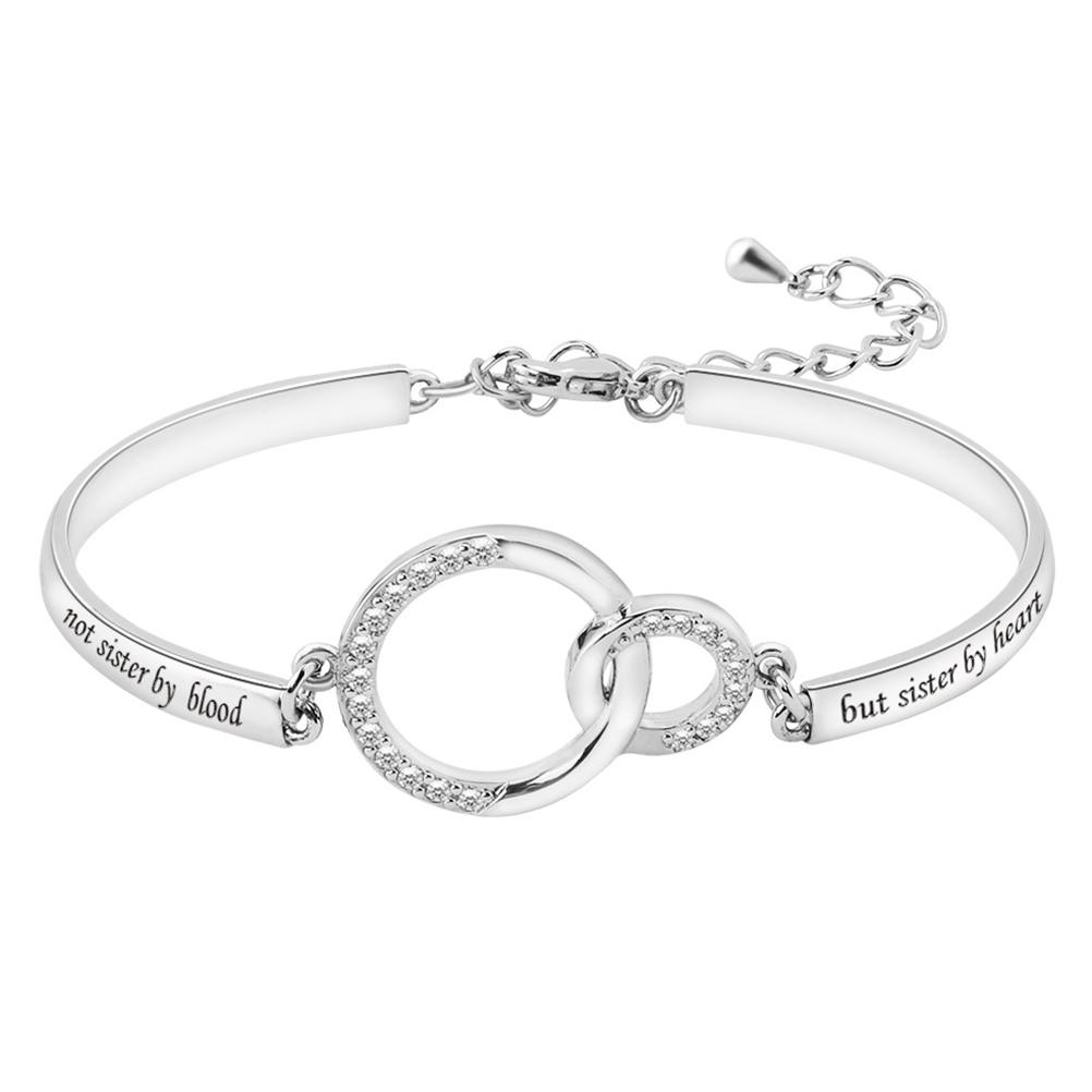 Sisters Bracelet Gifts Not Sister by Blood but Sister by Heart Bracelets Best Friend Jewelry for Women Girls Birthday