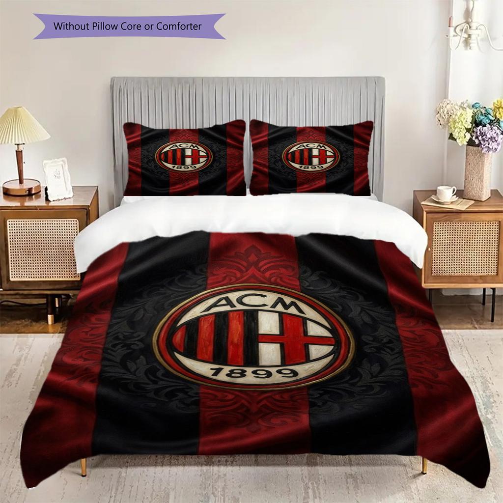 AC Milan Legacy: Passion Field Three-piece set (1 * duvet cover + 2 * pillowcase, without core) Duvet cover and pillowcase Bedding set