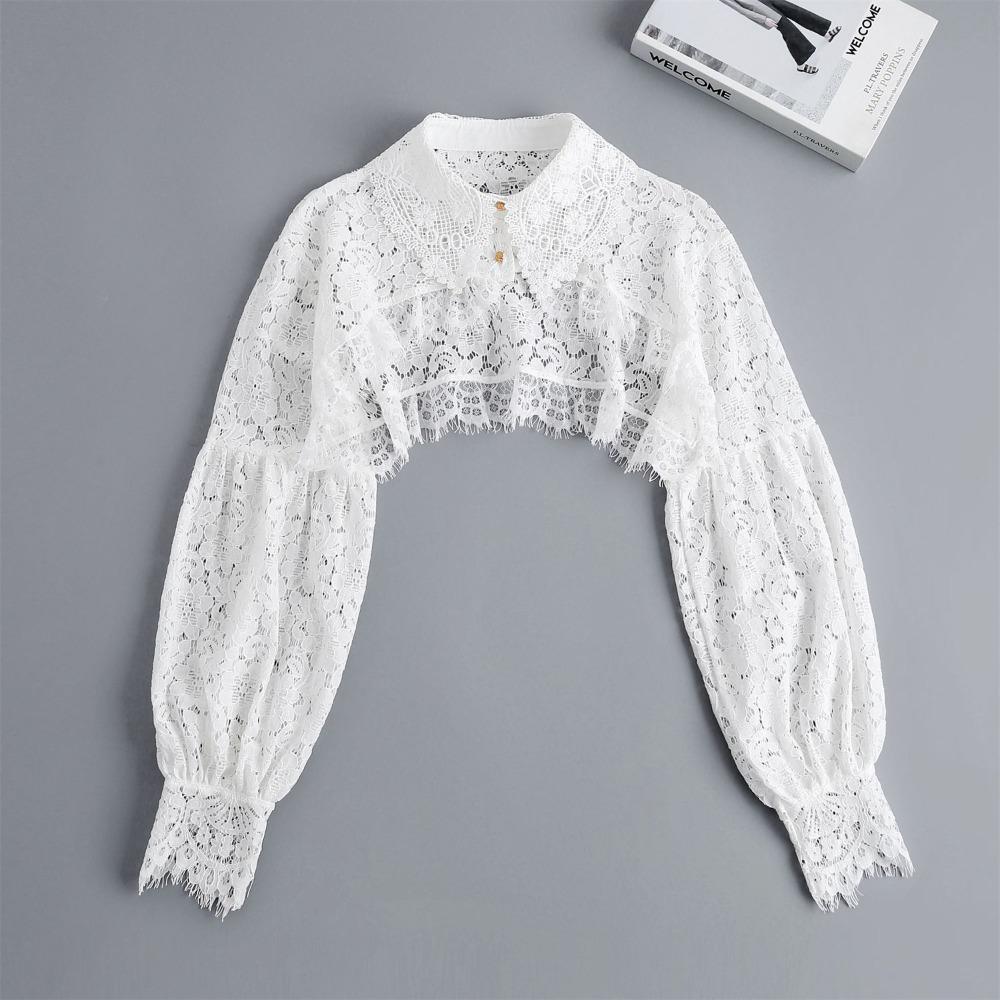 Cape Lace Fake Collar Cloak Flower Scarves Elegant Lace Shawl  Clothes Decoration