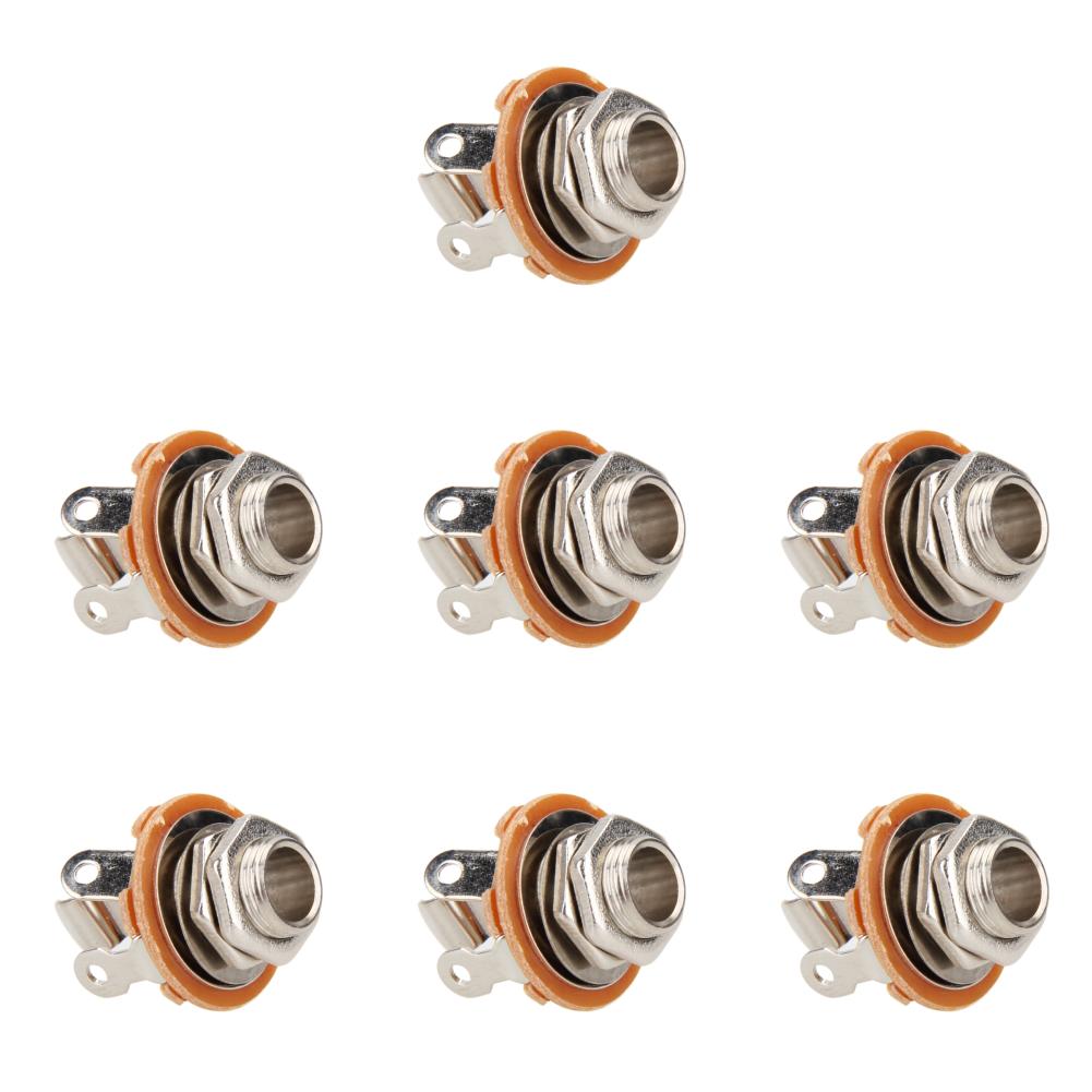 

7 Stück 1/4 Zoll Gitarrensteckdose 2-Leiter Mono Mount Jack für E-Gitarre Bass