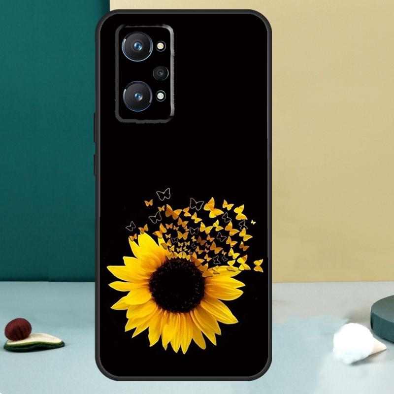 Beauty Yellow Sunflower For Realme 11 10 12 13 14 Pro Plus GT 7 6 5 Pro GT 6T C67 C61 C53 C51 C21Y C25S C75 C55 Case