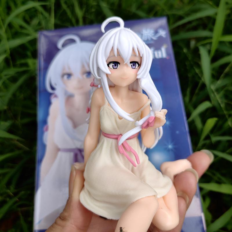 Wandering Witch: The Journey of Elaina Anime Elaina Sitting Pajama Scale Ratio Model Cute Desktop Ornament Dolls Fans Collect Gift Presents