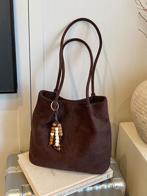 Retro Commuting Frosted Women's Tote Bag Korean Style Large Capacity Shoulder Bags Solid Color Shopping Casual Handbags