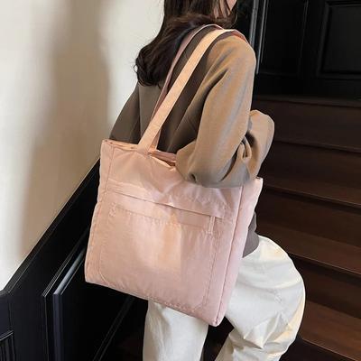 Large Capacity Shoulder Bags for Women Trendy Casual Solid Color Ladies Travel Handbags Simple College Style Female Tote Bag