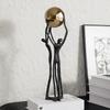 Metal Handicrafts Simulated Human Figure Sculpture Golden Ball Ball-bearer Figurine Metal Figurine Home Decoration Accessories