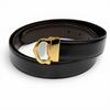 Excellent Belt Must De Cartier Reversible Black Leather Mens Used