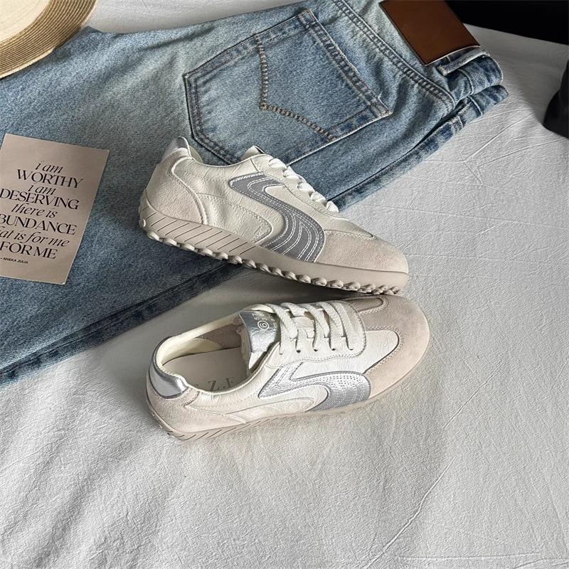 2025 summer new soft-soled soft leather Forrest Gump shoes women's versatile retro casual sports red German training shoes ins tide