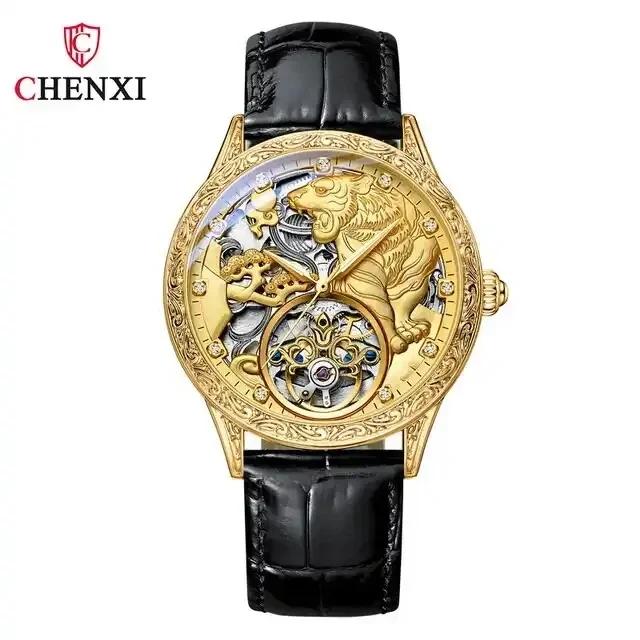 CHENXI 6029 Funky Top Quality Durable Original Best Selling Morden Style the New Listing Quartz Watch Men Genuine Leather Band