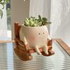 Rocking Chair Smily Face Planter Outdoor Unique Sit Rocking Chair Flower Pots Funny Planter Pot with Drainage Holes for Indoor Outdoor Plants