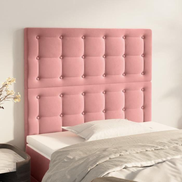 VidaXL Headboards 2 Pcs Pink 100x5x78-88 Cm Velvet3116813