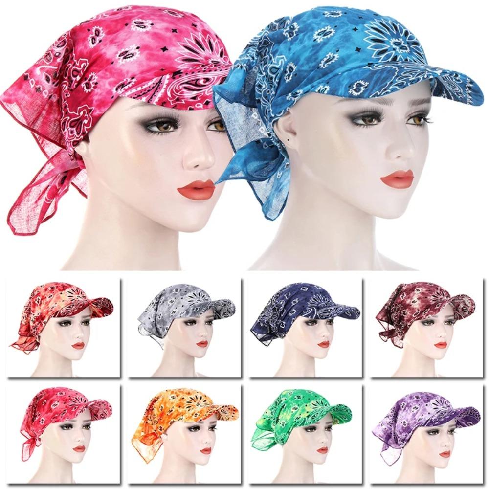 

Головной убор с принтом, тюрбан, шляпа из полиэстера, хлопка, платок с принтом, солнцезащитная шляпа для женщин
