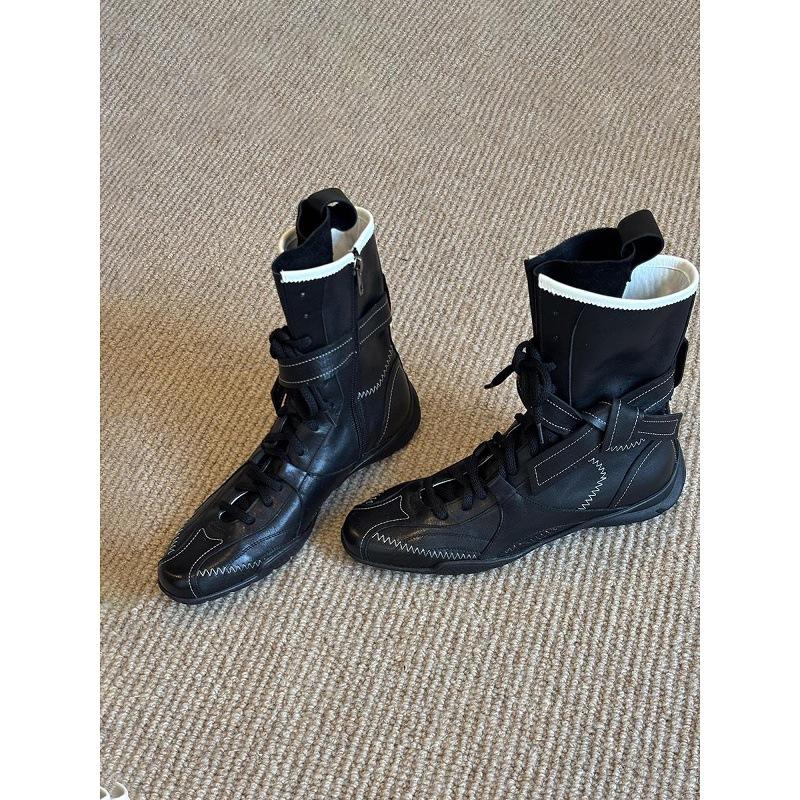 Lammfellversion Retro runde Zehenpartie Handsome Boxsportstiefel Innenhöhe erhöht und dünne Martens vielseitige Mode Kurzstiefel