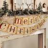 Letter Merry Christmas Decorations Paper Fireplace Hanging Ornaments Retro Christmas Banner