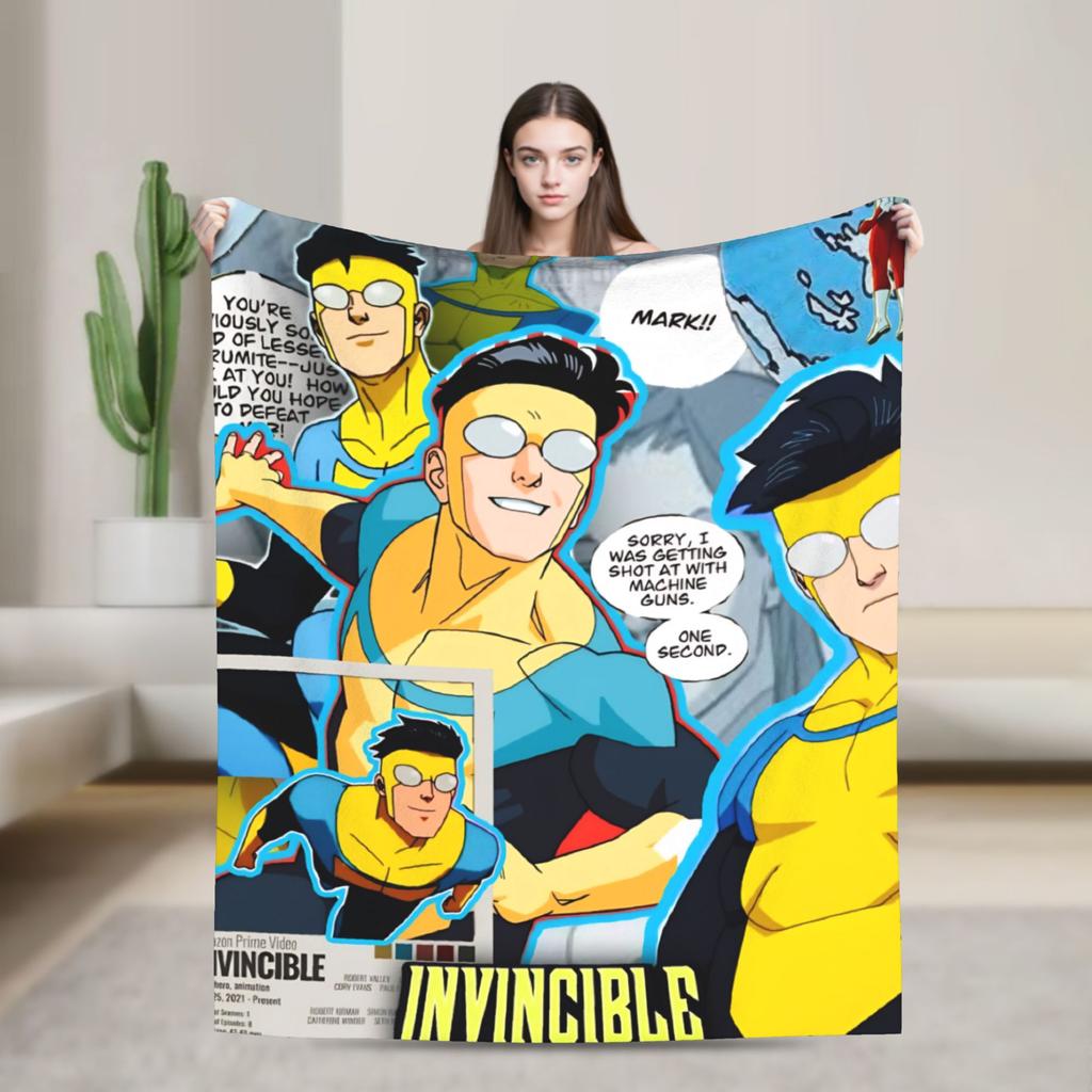 Invincible Omni Man Blanket  Warm Comfortable Plush Bedding Throws For Bedroom Travel Office Flannel Bedspread Bed Cover