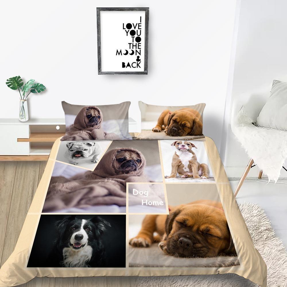 New Fashion Down Duvet Cover Dog Bedding Pet Pattern Bedding Set Men's and Women's Single Double Bed Queen King Size Gift