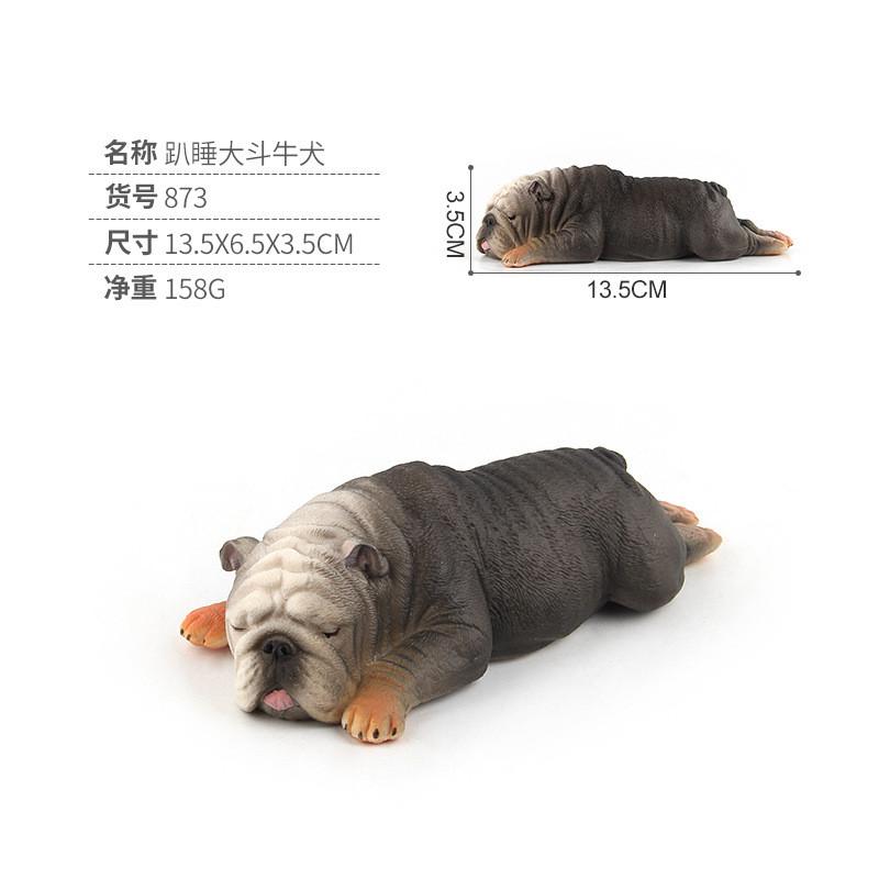 Realistic Pvc French Bulldog Figurine Adorable Sleeping Dog Statue Home Decor