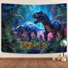 Jurassic Jungle Dinosaur Tapestry, Ancient T-Rex Wall Art, Polyester Wall Hanging for Boys Room, Home Decoration