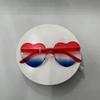 Peach Heart-Shaped Jelly Color Sunglasses: European & American Style