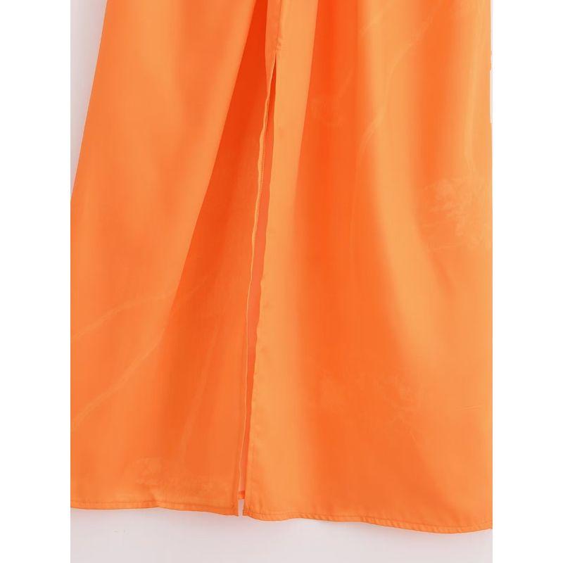 Kaslead New Arrival Women's Clothing Fashion Style Fashion Casual Satin Jacquard Halterneck Dress 7979611