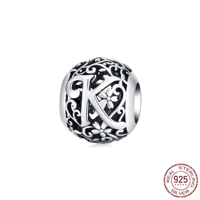 New 925 Sterling Silver Birthstone Heart Pendant Letter Series Bead Fit Original Fashion Charms Bracelet Women Jewelry Diy Gift