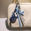 Exquisite Blue Whale Pendant Keychain Cute Starfish Whale Woven Rope Car Bag Decoration Creative Gift