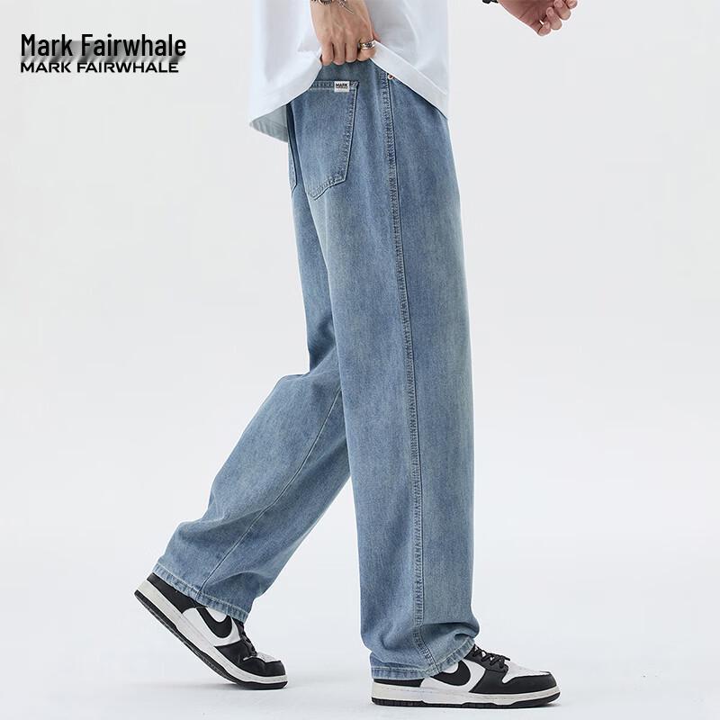 Mark Fairwhale Herren Locker Geschnittene Jeans mit Geradem Bein