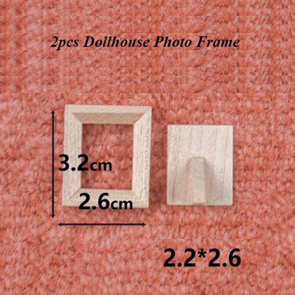 

2pcs Mini Wood Photo Frame 1/12 Simulation Furniture Model New Photo Display 3