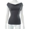 New European and American women's clothing summer new solid color swing neck sleeveless halter strap sexy vest top T-shirt