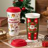 Christmas Souvenir Mug with Lid Mug Ceramic Mug Christmas Souvenir Coffee Mug Portable Mug