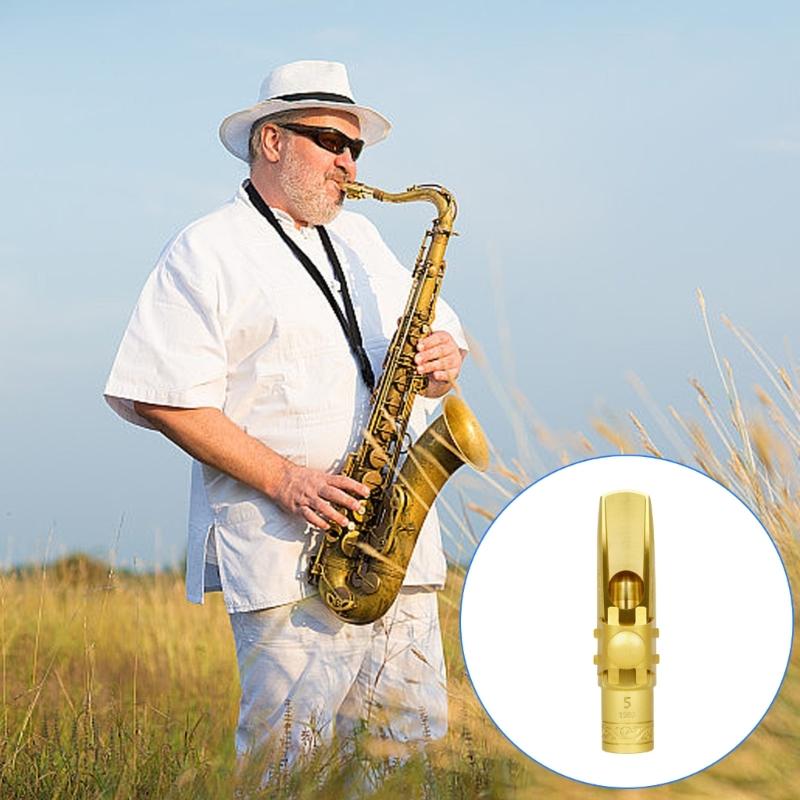 Brass Metal Eb Sax Mouthpieces Altos Saxophone Mouthpiece with Caps and Ligatures for Professionals and Beginners