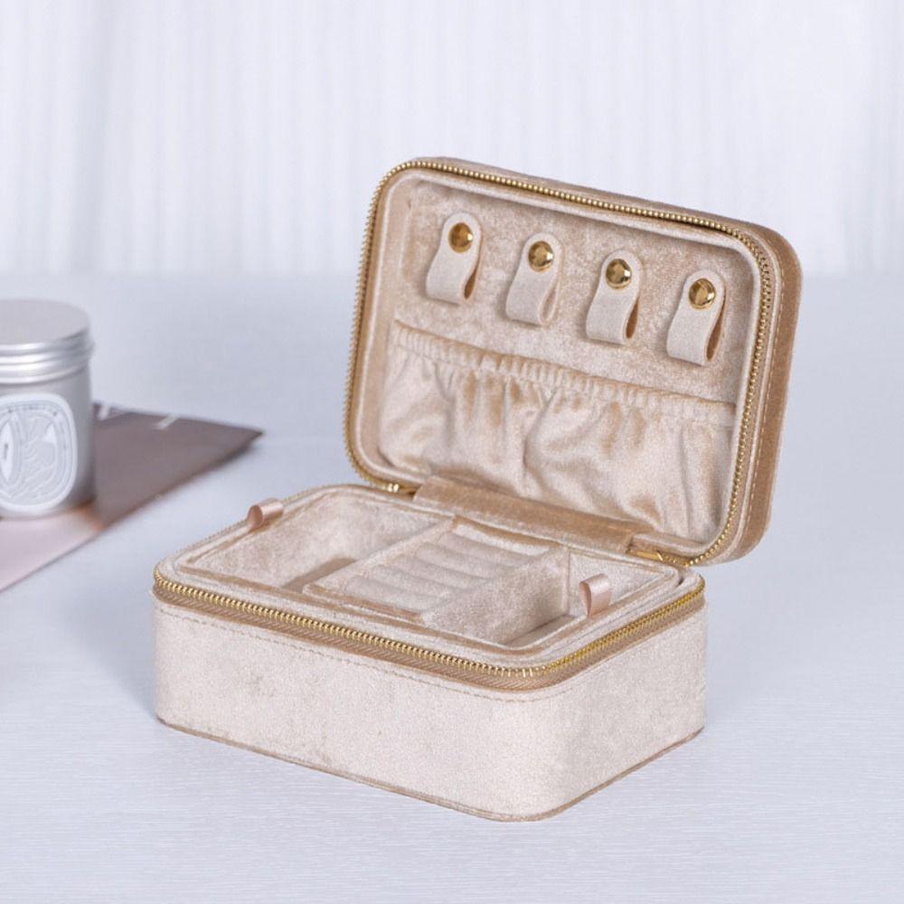 Detachable Velvet Jewelry Holder Bracelet Earrings Square Jewelry Box Vacation