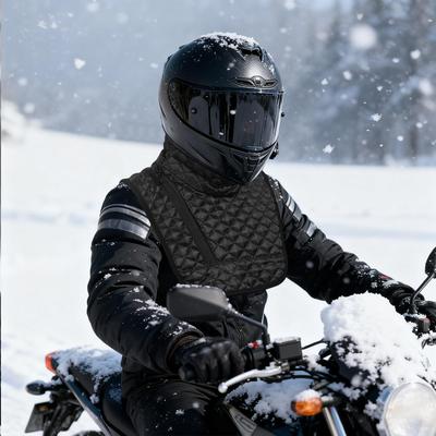 Black Windproof Motorcycle Neck Warmer Skin-Friendly Chest Protector for Winter Cycling, Jogging, Running & Outdoor Sports
