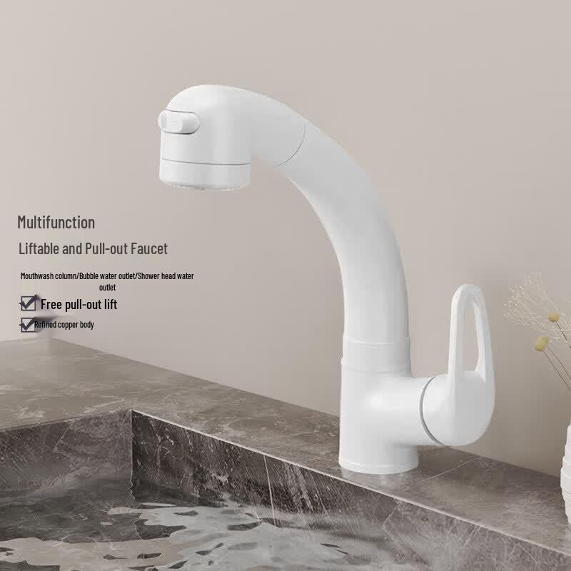 TaiJuFu Single Hole Hot & Cold Retractable Basin Faucet