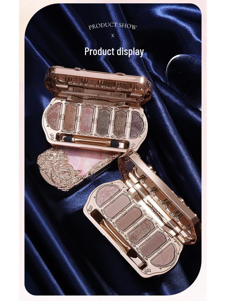 Winnie the Pooh 6-Color Shimmer & Matte Diamond Pearlescent Eyeshadow Palette with Contour Highlight