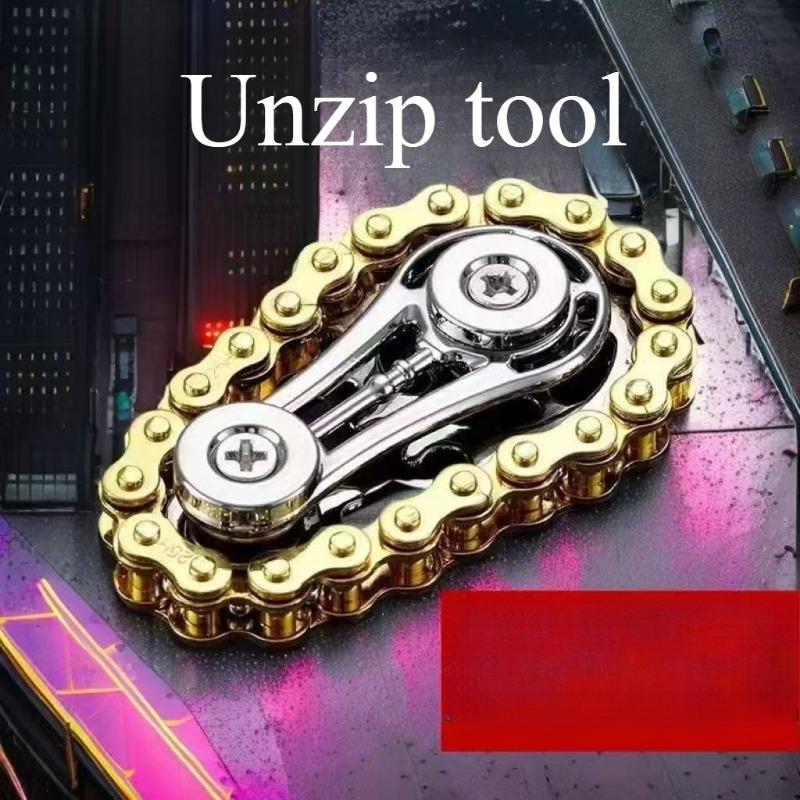 1PC Decompression Finger Chain Tooth Flywheel Color Chain Fingertip Gyro To Relieve Anxiety Decompression Artifact Gear Machinery