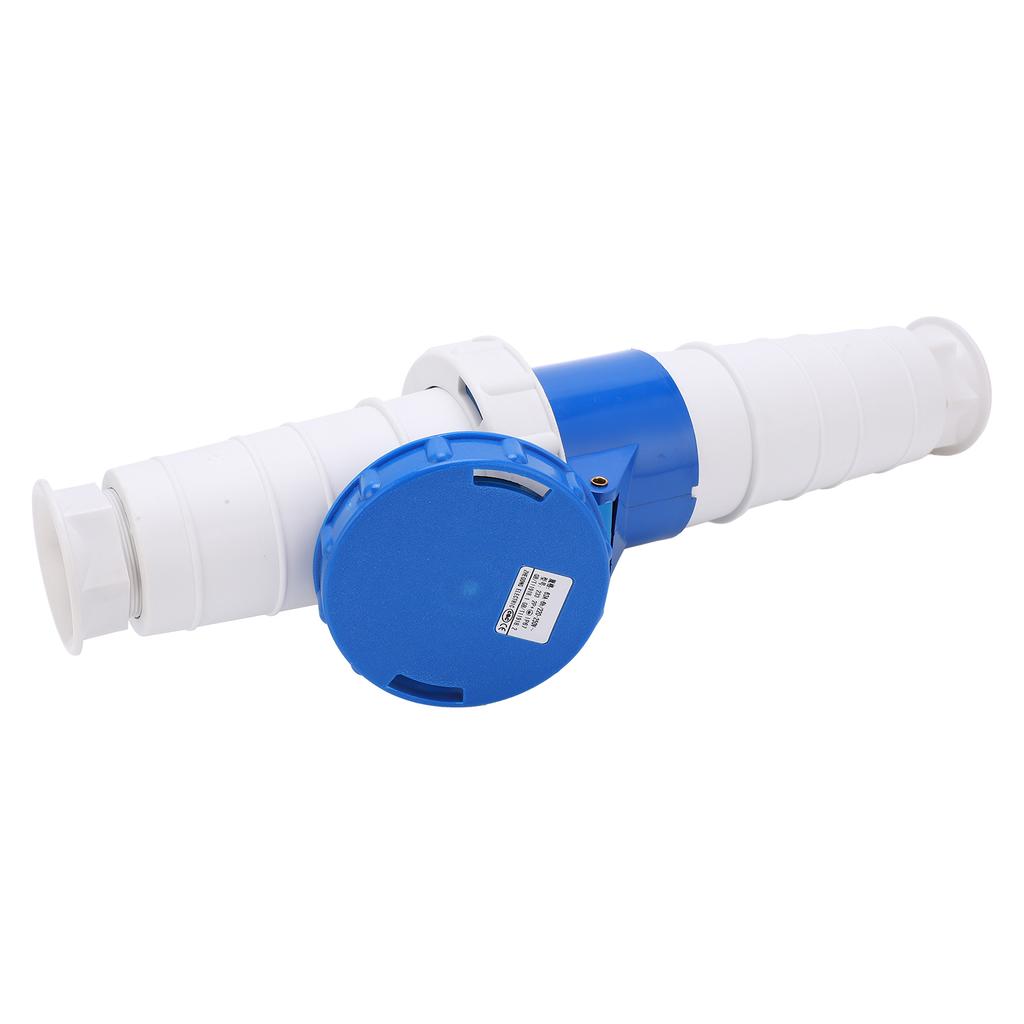 Industrial Plug Connector Single Phase 3 Pin 220250V 2P+E IP67 Blue White for Oilfield Chemicals