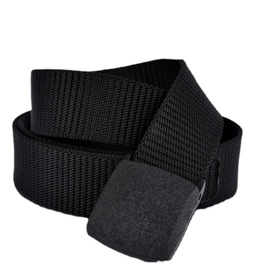 Men Nylon Belt Solid Color Holeless Design Waistband Adjustable Length None Metal Buckle Jeans Belt Costume Accessories