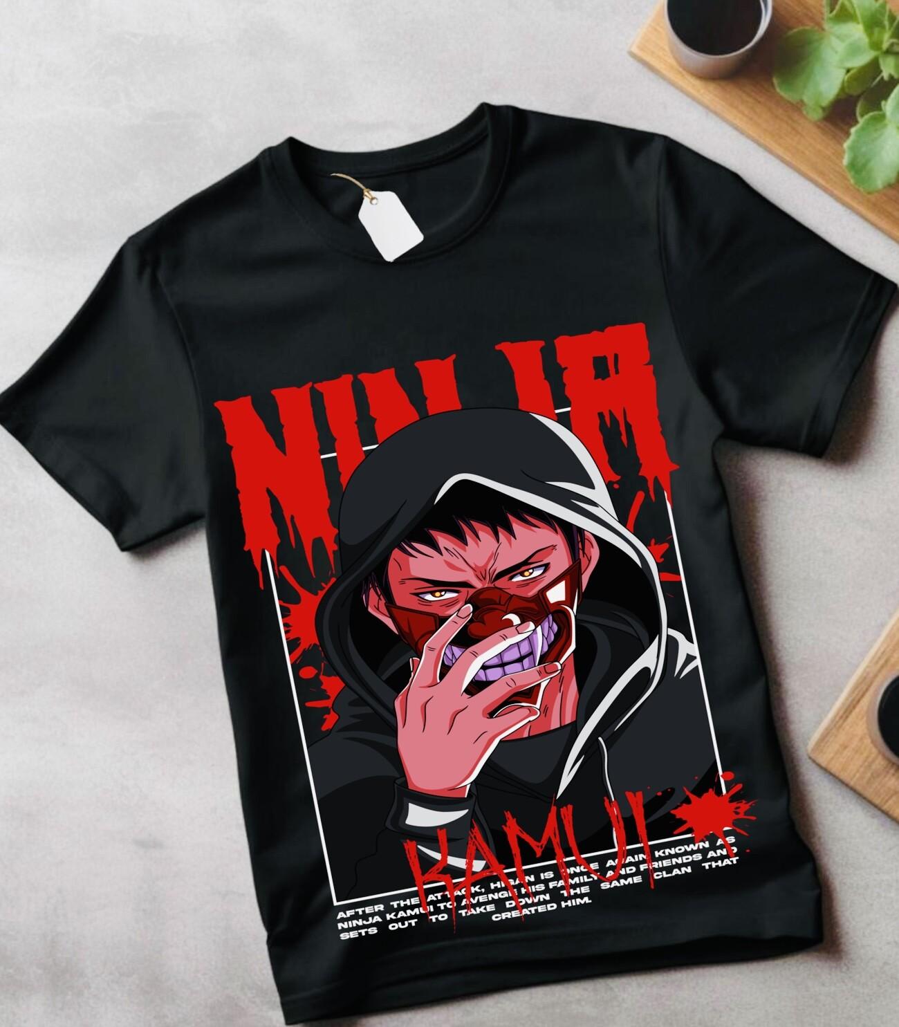 

ninja kamui T-Shirt Mens Womens Tees Top Ninja Scroll Jubei Kibagami Retro Anime Manga Waifu clothes 3XL