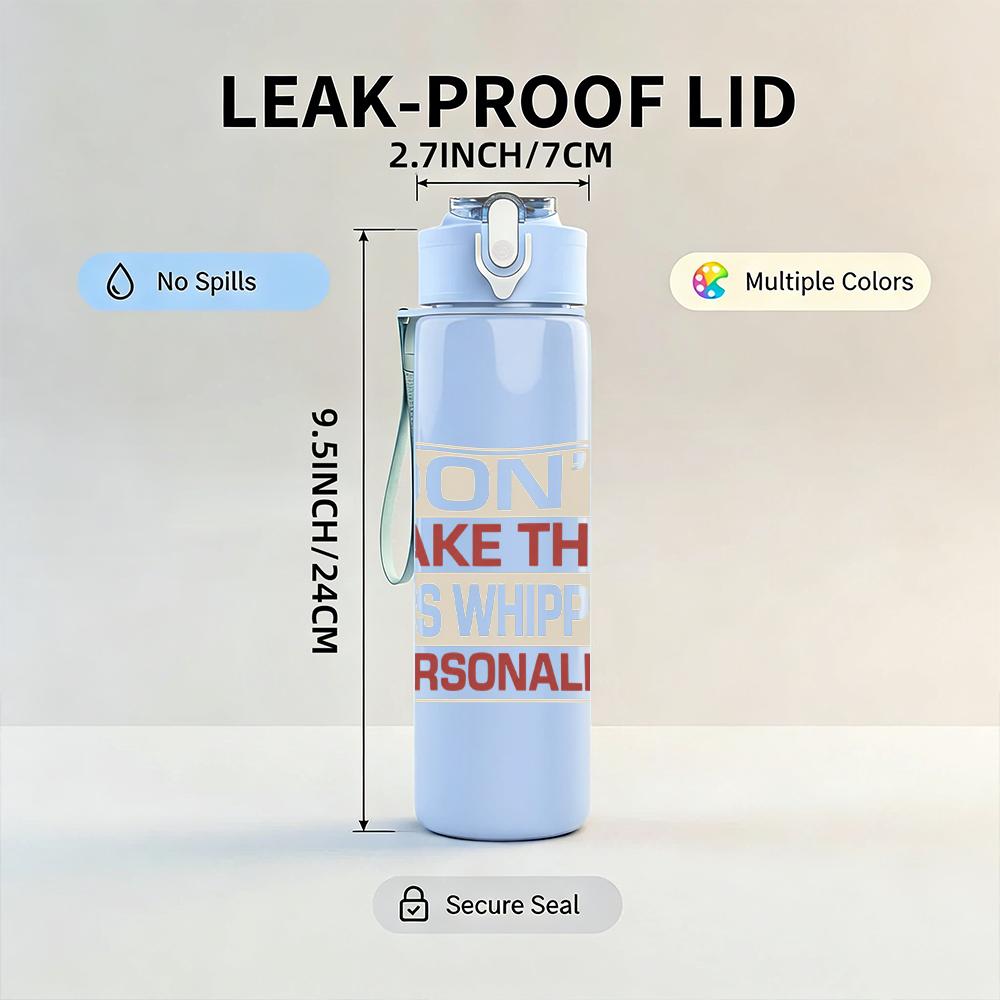 1PC Don't take this personally text print 750ml colorful plastic sports water bottle leakproof pop up lid with straw for outdoor work home use