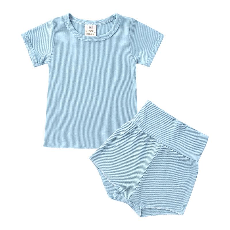 2026 Summer Korean-Style Kids' Cotton Pajama Set - Breathable, Candy Colors for Boys and Girls