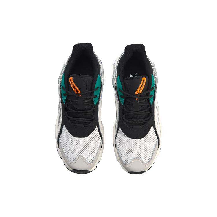 Li Ning Butterfly Cushioning Slip Resistant Abrasion Resistant Low top Chunky Sneakers Gray Black AGCN225-5