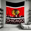 Chicago Blackhawks Wall Tapestry Aesthetic Wall Hanging Printed Fabric Blanket Decorative Tapestries for Bedroom Living Room Home Decor