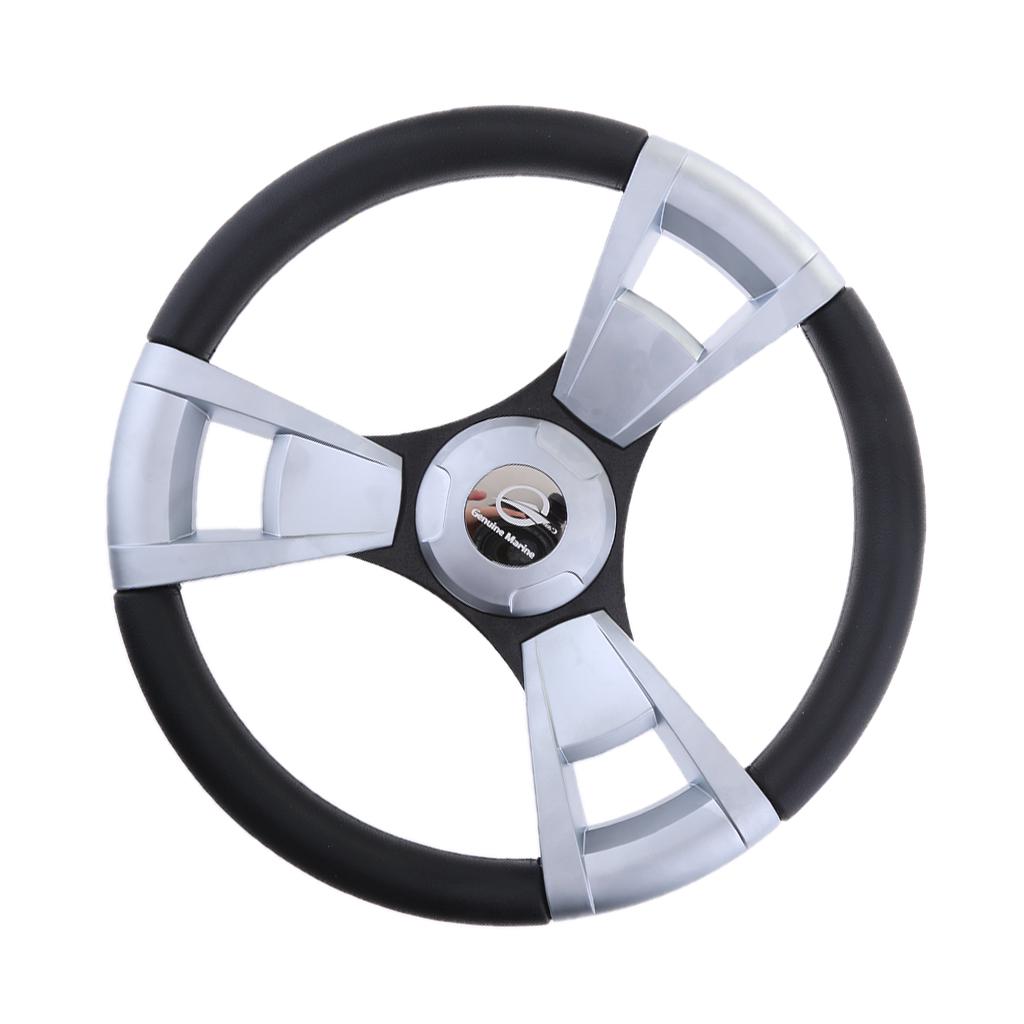 Buy Boat Steering Wheel W/ Matte Chromed ABS Spoke & Center Inserts