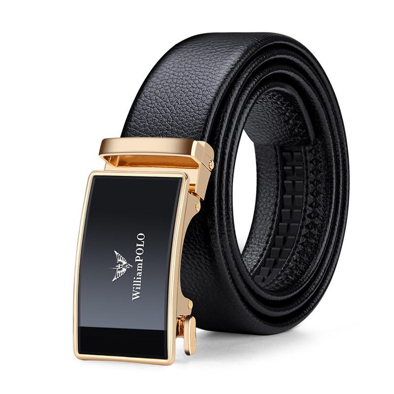 Paul Men's High-Grade Leather Automatic Buckle Belt - Sleek Business Style