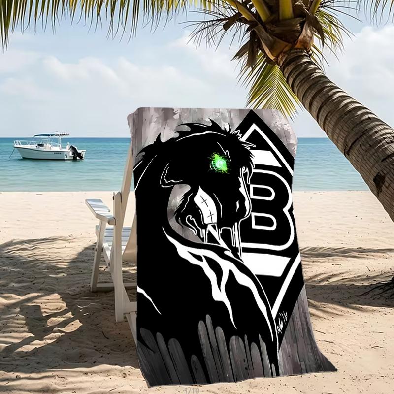 Beach Towel with Borussia Monchengladbach logo Pattern - soft,absorbent,machine washable Lightweight&Modern,swimming,Travel Essentials