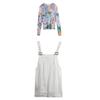 Korean Style Two-Piece Set: Loose Mesh Sun Protection Top + Fashionable Slimming Bib Shorts for Female Students.