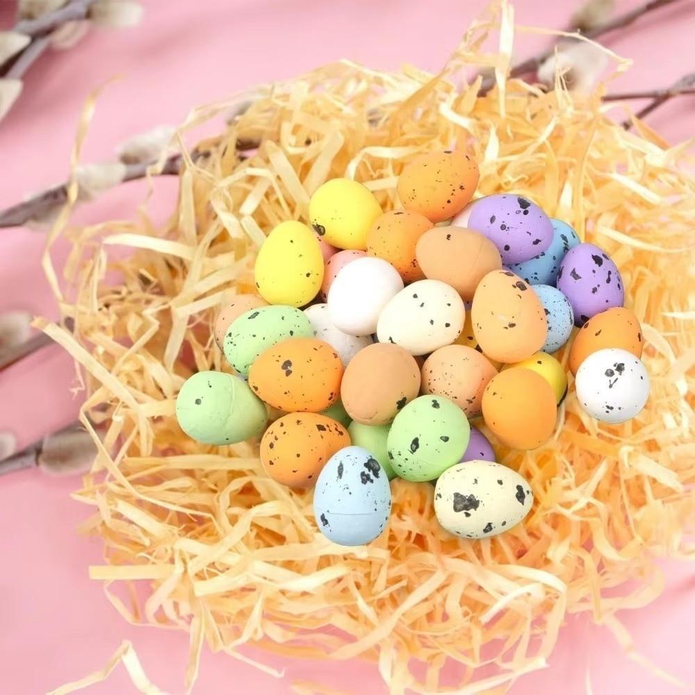 50/100Pcs Speckled Foam Easter Eggs Colorful Painted Bird Eggs Easter Party Decorations
