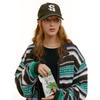 Saendeusaundeu (Unisex) Wool Blend New Fit Applique Ball Cap Khaki